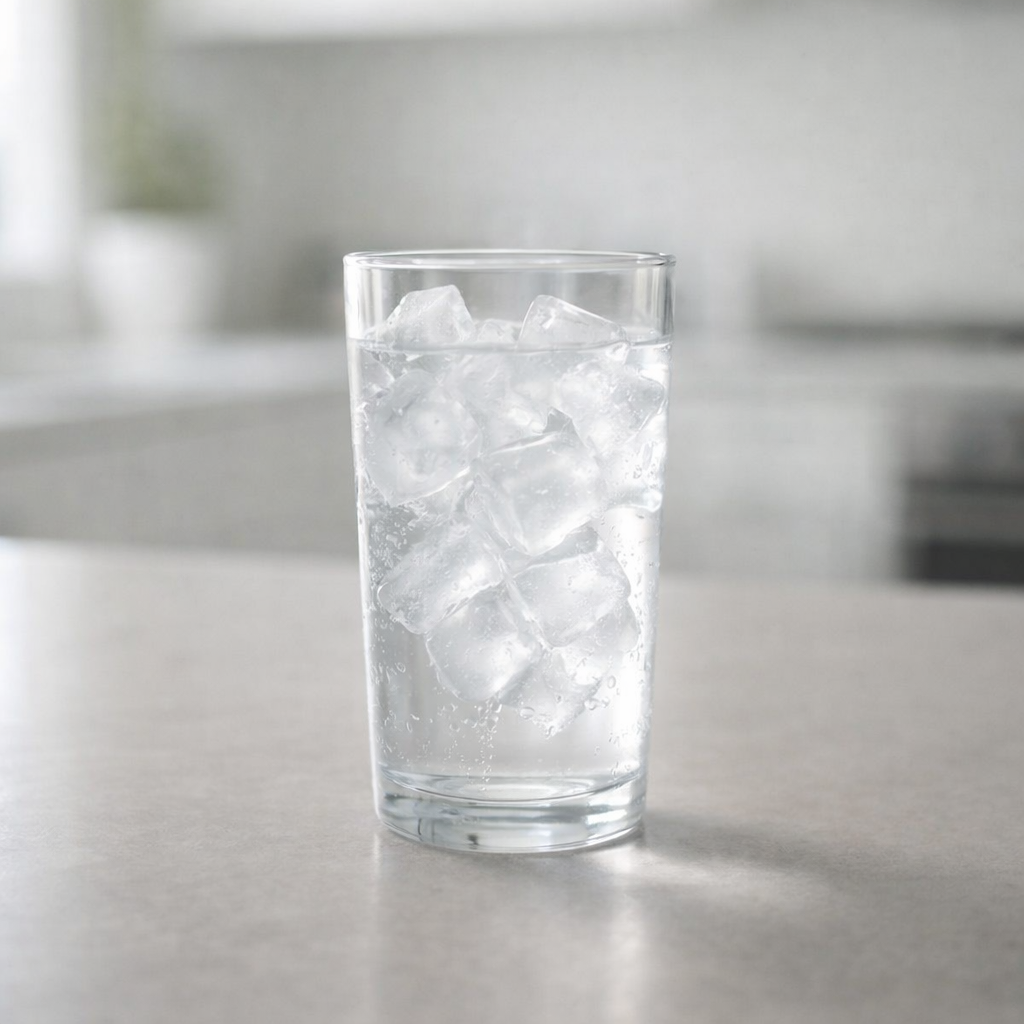 Glas mit Eiswürfeln